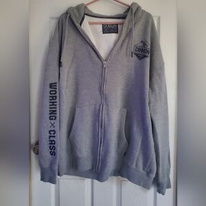 DIXXON Black and Gray Full Zip Up Hoodie, Size 2X